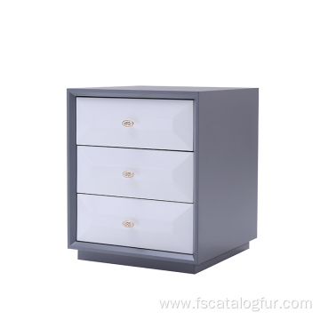 High Gloss Chest of 2 Drawers Bedside Table Cabinets Nightstand Units LED Lights